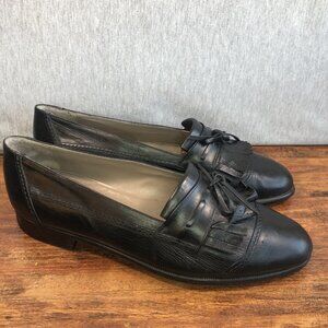 Vintage Bally Men Size 10 D Black Tassel Loafer Dress Shoes Made in Italy‎